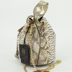 Elegant Snakeskin Bucket Bag